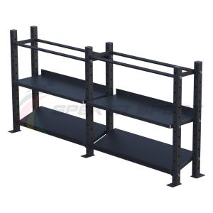 Купить Модульный стеллаж для гантелей, гирь и медболов 2580х430х1200 (2 секции) в Петушках 
