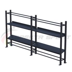 Купить Модульный стеллаж для гантелей, гирь и медболов 3780х430х1950 (2 секции) в Петушках 