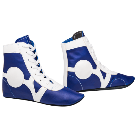 Купить Обувь для самбо SM-0102, кожа, синий Rusco в Петушках 