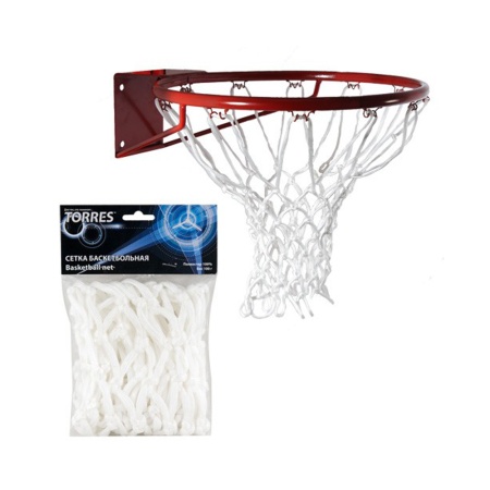 Купить Сетка баскетбольная Torres, нить 6 мм, белая в Петушках 